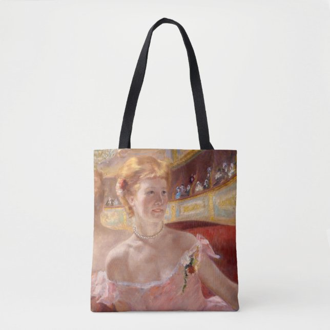 Bolsa Tote Mary Cassatt - Mulher com Colar de Pérola num cama (Frente)