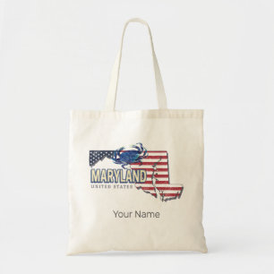 Bolsa Tote Maryland Estados Unidos - Retro State Map Vintage