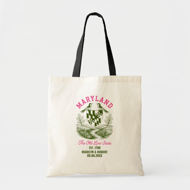 Bolsa Tote Maryland Wedding Welcome Bag, Destination Wedding (Frente)
