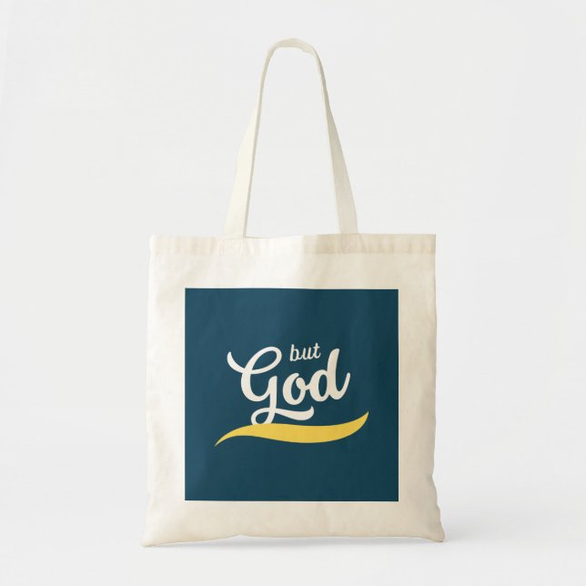 Bolsa Tote Mas Deus Azul Fé Cristã Comprando Saco de Tote (Frente)