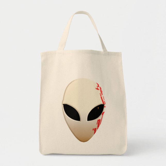 Bolsa Tote Máscara Alien com Marcações Futuristas (Frente)