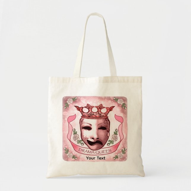 Bolsa Tote Máscara de Ator Rainha do Drama  (Frente)