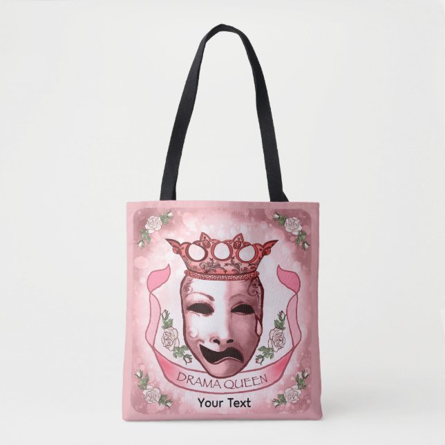 Bolsa Tote Máscara de Ator Rainha do Drama  (Frente)