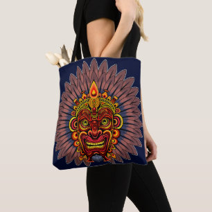 Bolsa Tote Máscara Ritual do Rei Guerreiro Tribal