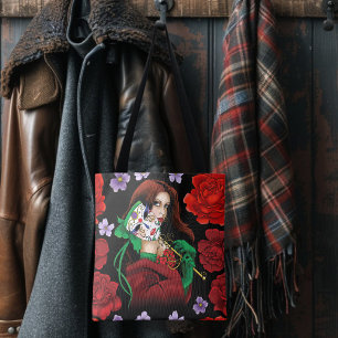 Bolsa Tote Mascarada Verde Vermelho Veneza