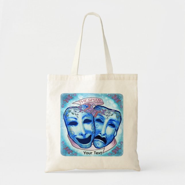 Bolsa Tote Máscaras de Ator Aqua (Frente)