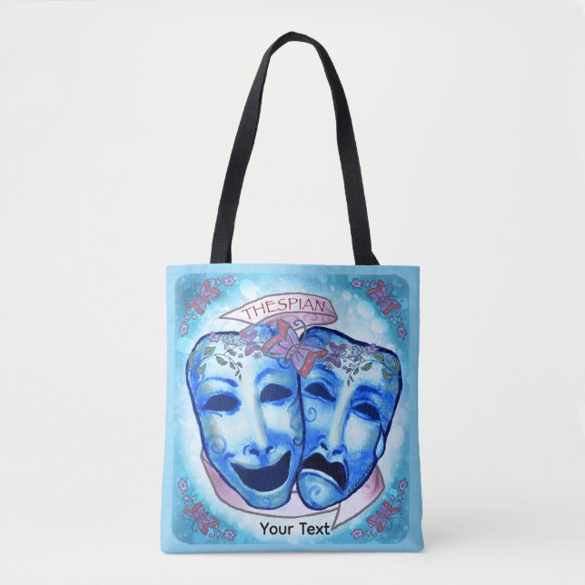 Bolsa Tote Máscaras de Ator Aqua (Frente)