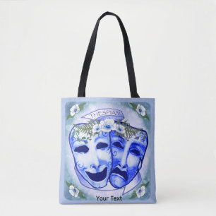 Bolsa Tote Máscaras de Ator Azuis