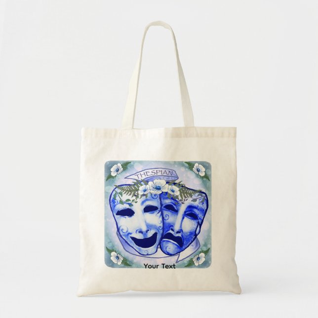 Bolsa Tote Máscaras de Ator Azuis (Frente)