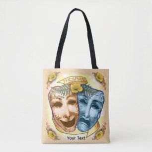 Bolsa Tote Máscaras de Ator Laranja Azul