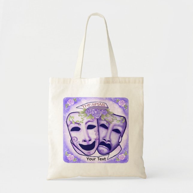 Bolsa Tote Máscaras de Ator Roxo (Frente)