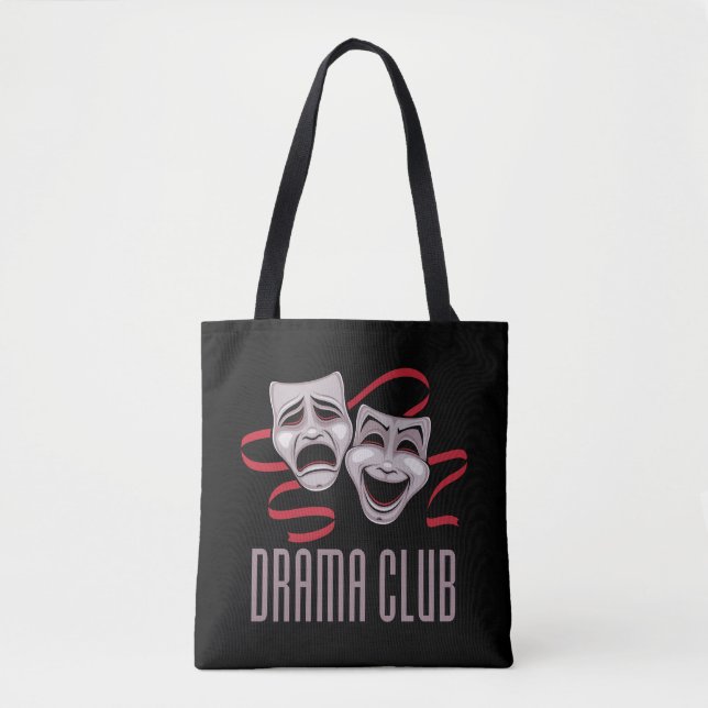 Bolsa Tote Máscaras de Comédia e Tragédia do Clube de Teatro (Frente)