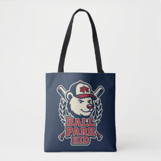 Bolsa Tote Mascote Urso de Beisebol Ball Park Kid