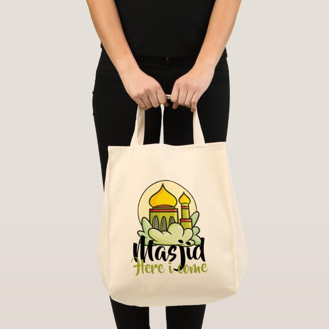 Bolsa Tote Masjid Personalizável Aqui Estou (Frente (produto))