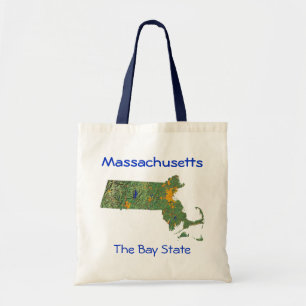 Bolsa Tote Massachusetts Map Bag