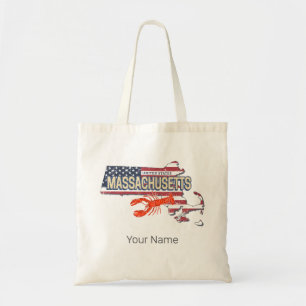 Bolsa Tote Massachusetts United States Retro Map Vintage EUA
