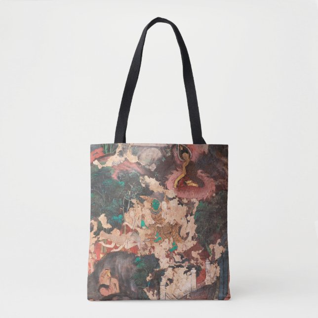 Bolsa Tote Masterpeça de arte tradicional tailandesa de pintu (Frente)