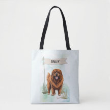 Mastim Tibetano Aquarela Cachorro Personalizado