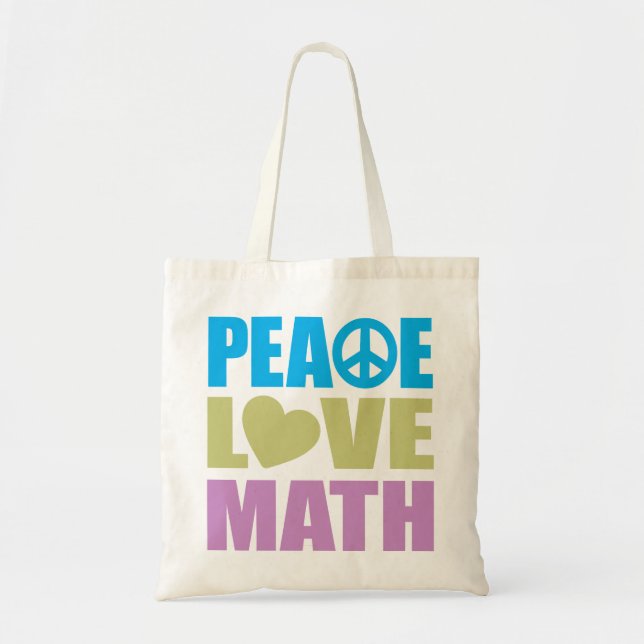 Bolsa Tote Matemática do amor da paz (Frente)