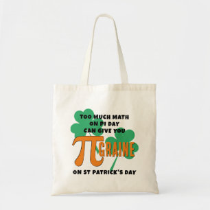 Bolsa Tote Matemática do Dia de São Patrício Humor Pi Day