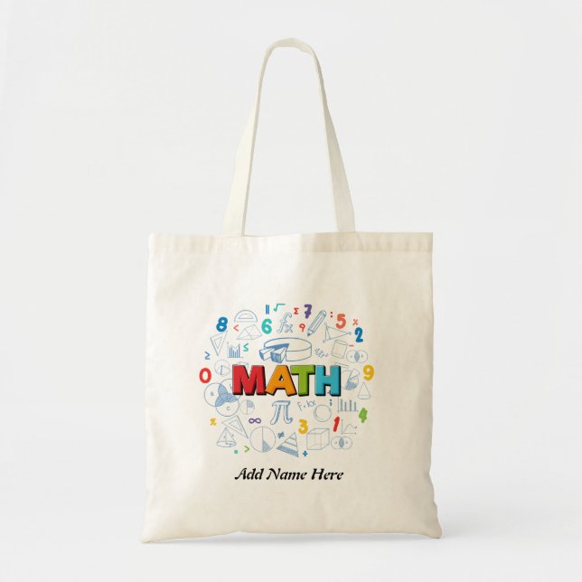 Bolsa Tote Matemática educacional - Design para Estudantes (Frente)