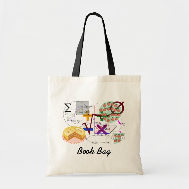 Bolsa Tote matemático num saco de livros.#4 (Frente)