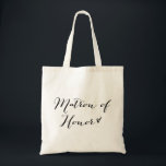 Bolsa Tote Matéria de Honra | Tote Bag de Caligrafia Moderna<br><div class="desc">Saco de tote Whimsical para matrona de honra com caligrafia moderna. Outro texto está disponível na minha loja.</div>