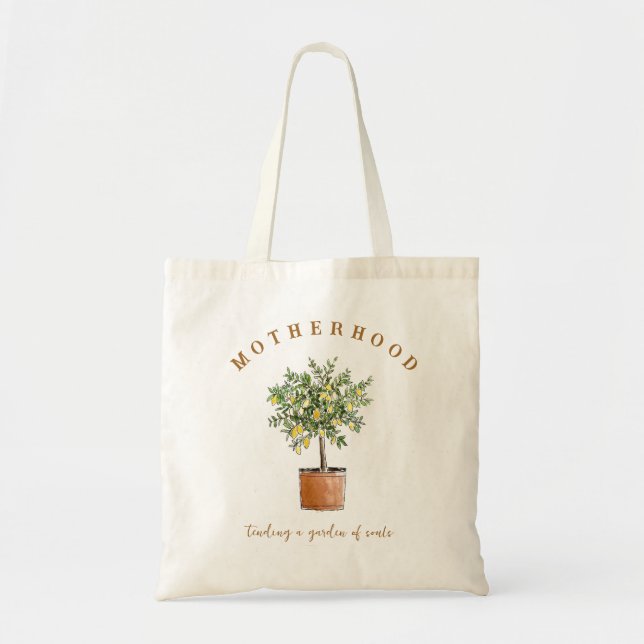 Bolsa Tote Maternidade Cuidando de uma árvore de limão (Frente)