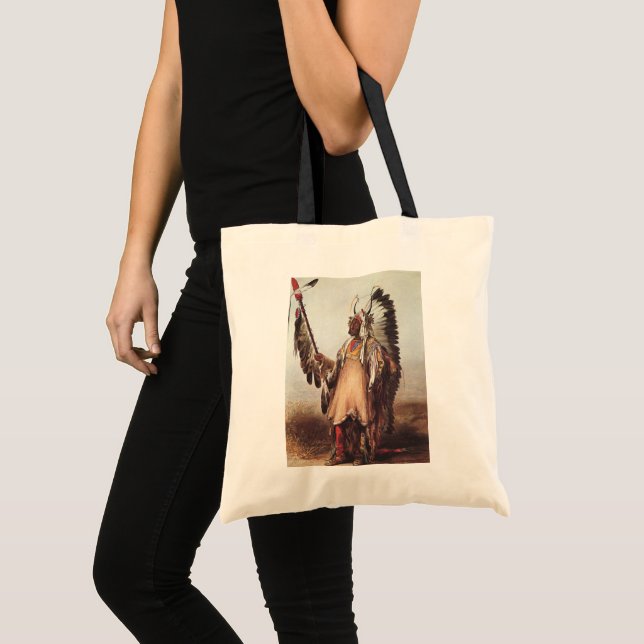 Bolsa Tote Mato-Tope, Retrato Chefe Mandan de Karl Bodmer (Frente (produto))