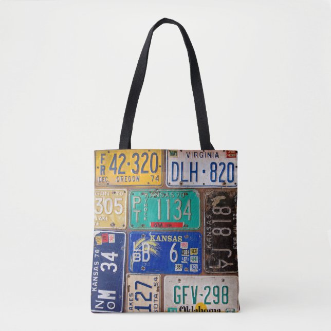 Bolsa Tote matrícula americana enferrujada (Frente)