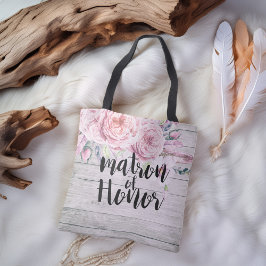 Bolsa Tote Matrimônio de Honra das Flores de Aquarela Madeira