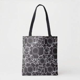 Bolsa Tote Matriz Floral Abstrata (Carvão) Arte Refinada
