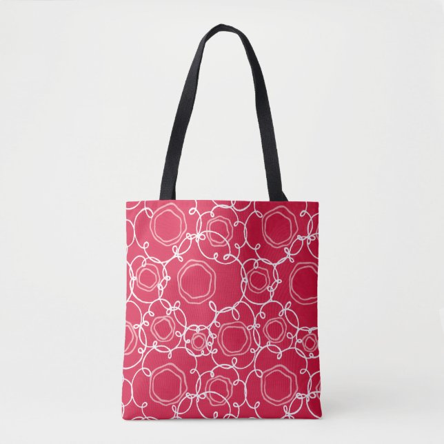 Bolsa Tote Matriz Floral Abstrata (Vermelho) Arte Refinada (Frente)