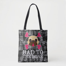 Bolsa Tote Mau aos Crossbones do Pug do osso