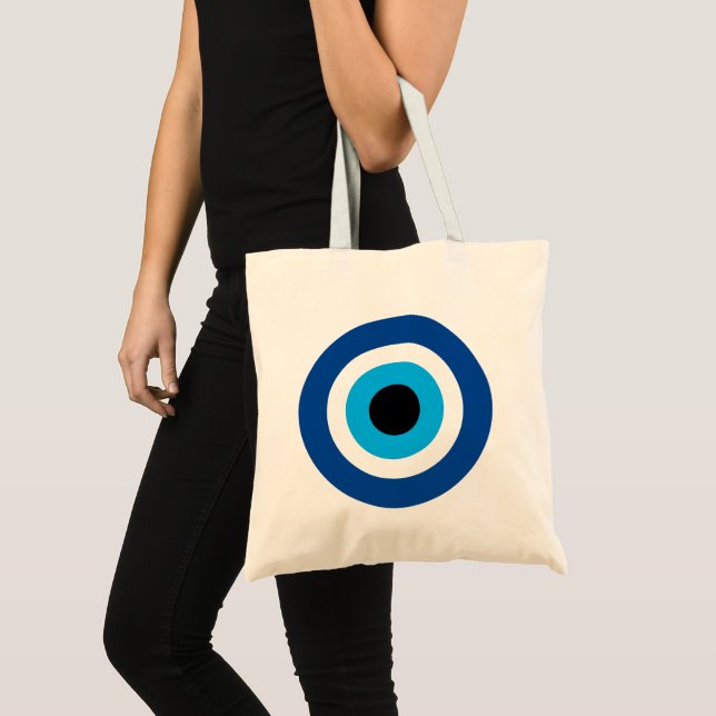 Bolsa Tote Mau de Mati Azul - Saco de toalha (Frente (produto))