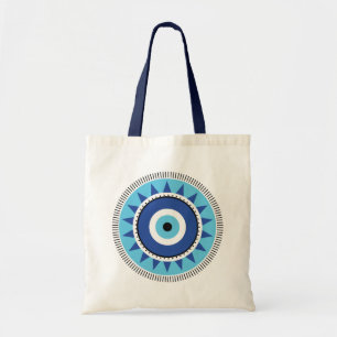 Bolsa Tote Mau grego azul branco