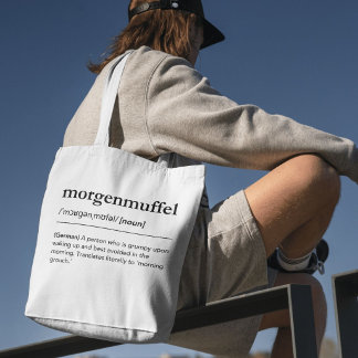 Bolsa Tote Mau-Manhã Palavra Alemã Mal-Humorado Divertido Man