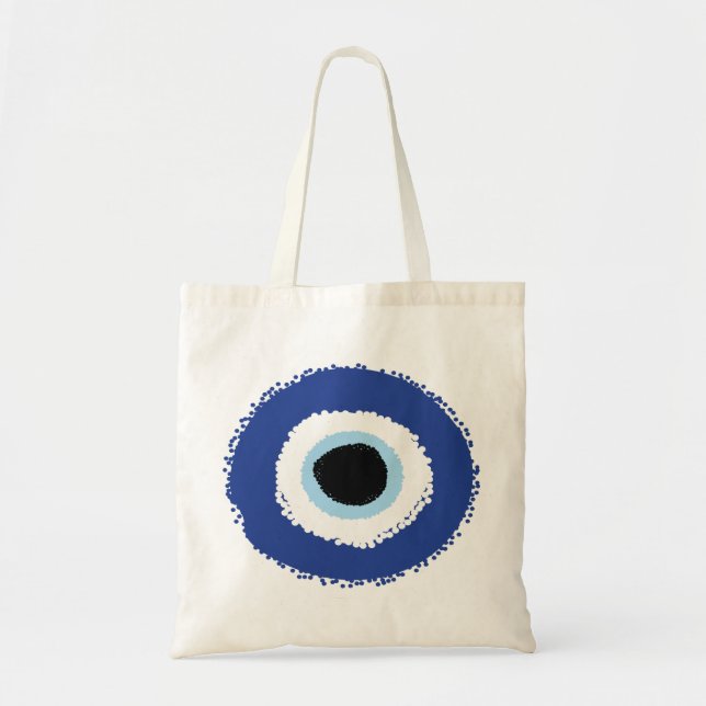 Bolsa Tote Mau Olho Artístico Azul Grego (Frente)