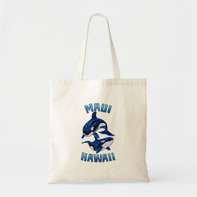 Bolsa Tote Maui Hawaii Vacation Tribal Orcas (Frente)
