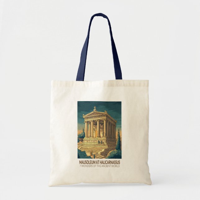 Bolsa Tote Mausoléu de Halicarnasso 7 Maravilhas do Mundo (Frente)