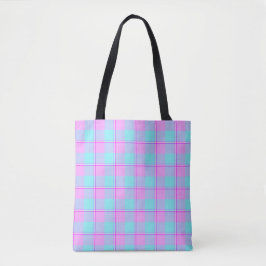 Bolsa Tote Mauve and Coastal Mist Plaid