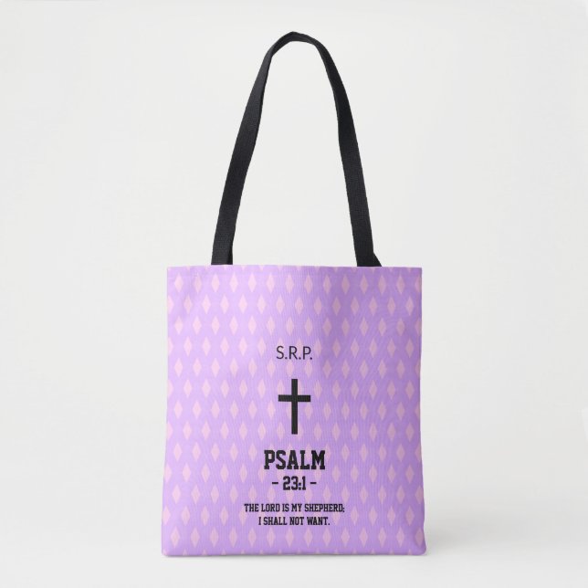 Bolsa Tote Mauve Diamantes - Bíblia de Padrão Verse Christian (Frente)