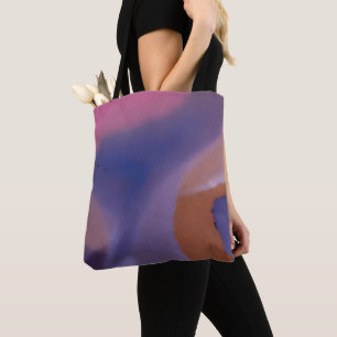 Bolsa Tote “Mauve Mirage Flow”  –  Rosa Azul Pêssego Abstrato