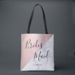 Bolsa Tote Maxila branca elegante e dourada rosa<br><div class="desc">Na moda em faux rosa gold e white marble.</div>