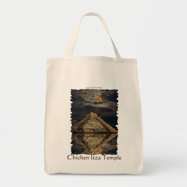 Bolsa Tote Mayan Chichen Itza Temple & Moon Tote Bag (Frente)