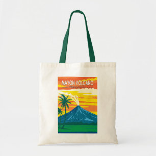 Bolsa Tote Mayon Volcano Filipinas Viagem Art Vintage