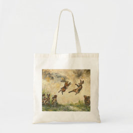 Bolsa Tote Meadow Matchup Playful Hares in a Meadow 