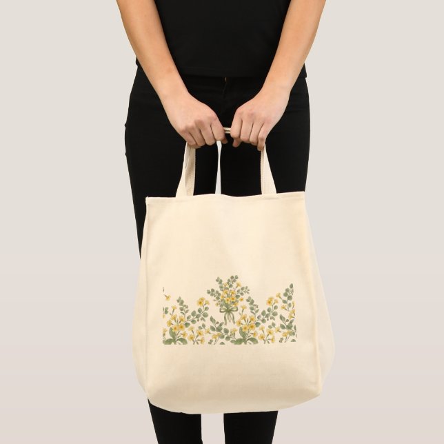 Bolsa Tote Meadow Wild Primrose & Eucalyptus Botanical bag (Frente (produto))