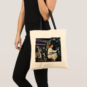 Bolsa Tote Mecânico de automóveis de negócios vintage, serviç