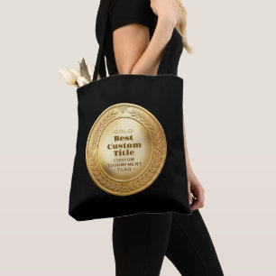 Bolsa Tote Medalha de Ouro Realista 3D Personalizável Prêmio